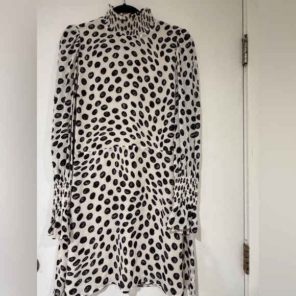 Reformation Polka Dot Mini Dress - Black and White - Picture 3 of 8
